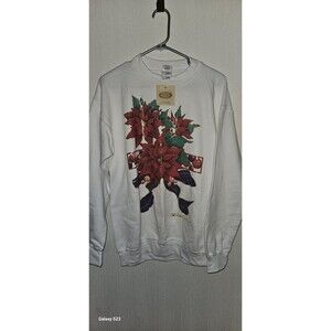 NWT Silver Dollar City Apparel Christmas Poinsettia Gildan Sweatshirt Size M